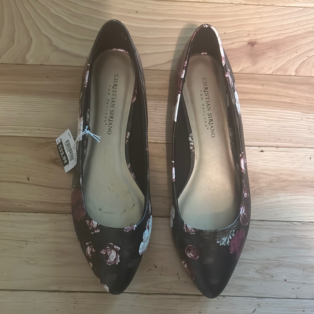 Christian Siriano Black and Pink Flats with Elegant Design